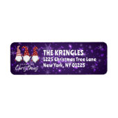 格言付き恵み深い紫差出人住所 ラベル (正面)