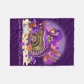 格言体はmneのような秋を愛する フリースブランケット (正面(横))