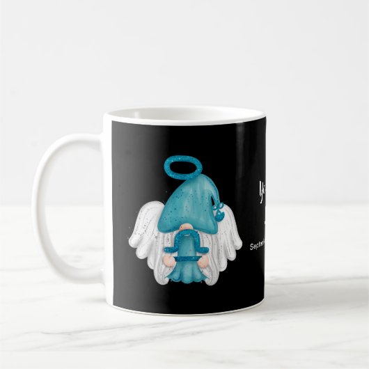 格言天秤座占星術の署名エンジェルあなたの名前 コーヒーマグカップ (左)