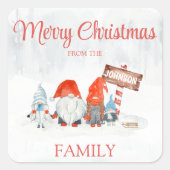 格言家族の4クリスマスステッカー スクエアシール (正面)