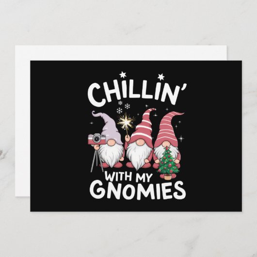 格言家族クリスマスの子供と私のgnomies シーズンカード (正面/裏面)