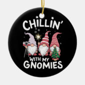 格言家族クリスマスの子供と私のgnomies セラミックオーナメント (正面)