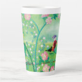 格言庭師、ブラックバード、ハリネズミと白うさぎ カフェラテマグ (正面)