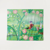 格言庭師、ブラックバード、ハリネズミと白うさぎ タペストリー (正面(横))