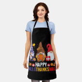 格言愛好家メリークリスマスハッピーハロサンクサス エプロン (着用した状態)