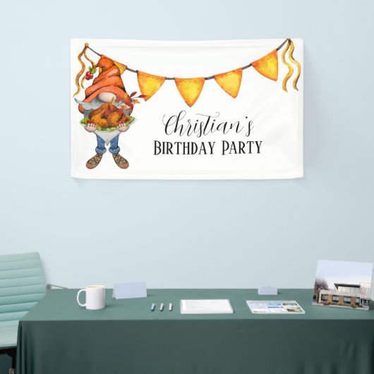 格言感謝祭テーマ誕生日パーティー 横断幕 (トレードショー)