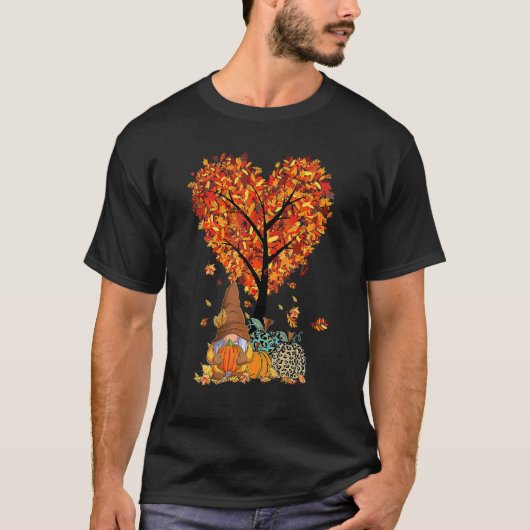 格言感謝祭紅葉ツリーパンプキンパッチ Tシャツ (正面)