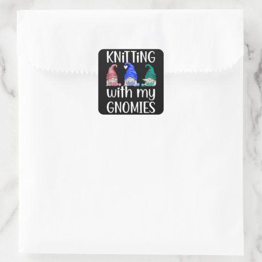 格言格言編み物編み物マイグノーミー スクエアシール (バッグ)