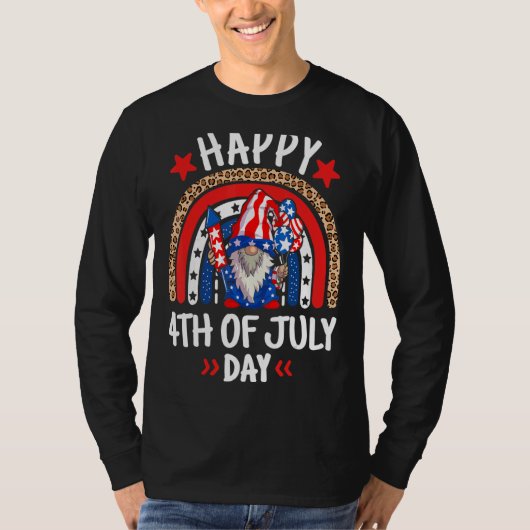 格言祝の独立Usa Day Happy 4th O Tシャツ (正面)
