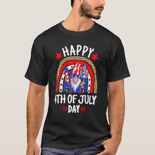 格言祝の独立Usa Day Happy 4th O Tシャツ (正面)