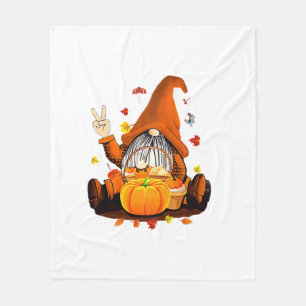格言秋秋かわいいハロウィンサンクスギビングロン フリースブランケット