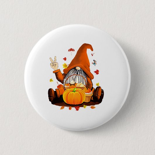 格言秋秋かわいいハロウィンサンクスギビングロン 缶バッジ (正面)