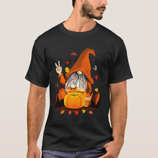 格言秋秋かわいいハロウィンサンクスギビング Tシャツ (正面)