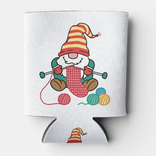 格言編み物キュートニットターギフトノルディック格言 缶クーラー (正面)