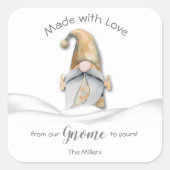 格言自家製フードホリデーベーキング パーソナライズされた スクエアシール (正面)