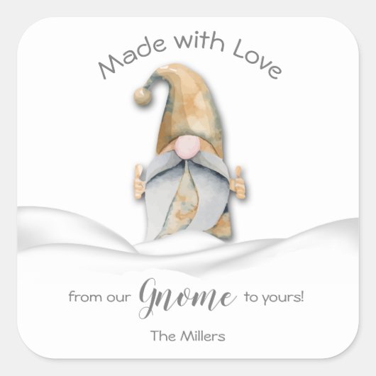 格言自家製フードホリデーベーキング パーソナライズされた スクエアシール (正面)