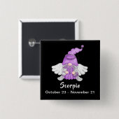 格言蠍座占星術サインエンジェルピンバックボタン 缶バッジ (正面&裏面)