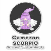 格言蠍座占星術サインエンジェル8"ビニル シール (正面)