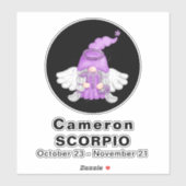 格言蠍座占星術サインエンジェル8"ビニル シール (シート)