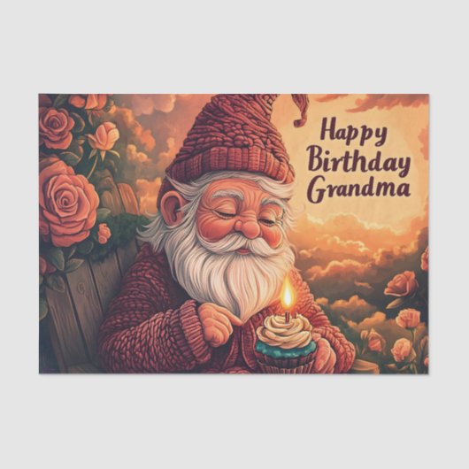格言誕生日おばあちゃんのカード 薄葉紙 (正面)