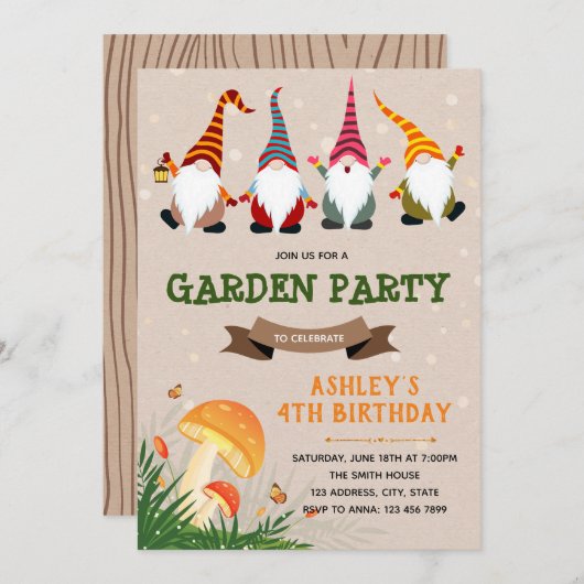 格言誕生日パーティーの招待 招待状 (正面/裏面)