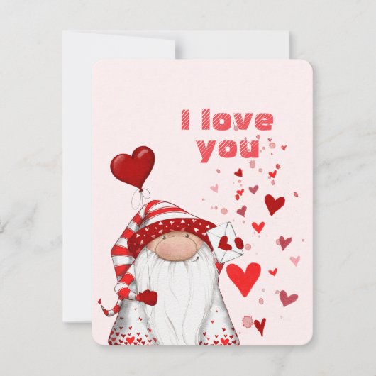 格言赤いハートかわいい恋とバレンタインデー シーズンカード (正面)