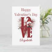 格言赤い愛かわいいパーソナライズされたバレンタインデー シーズンカード (スタンド正面)