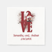 格言赤恋かわいいバレンタインデー結婚ズ スタンダードカクテルナプキン (正面)