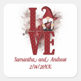 格言赤恋カワイイ結婚ズ記念日 スクエアシール