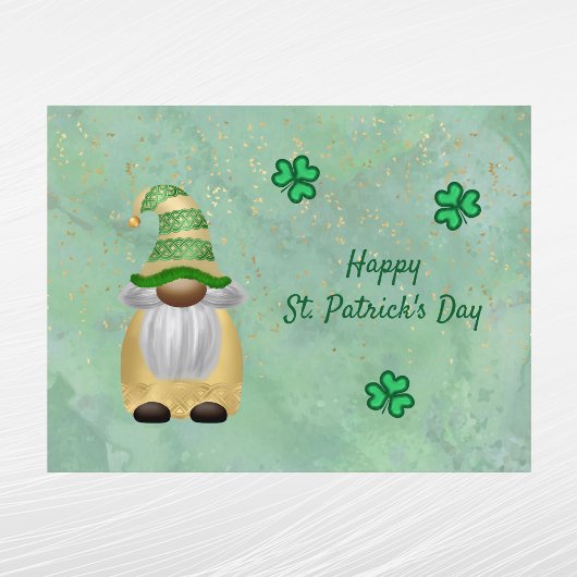 格言金ゴールドグリーンシャムロックSt patricks day シーズンポストカード