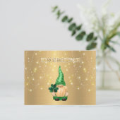 格言金ゴールドライツシャムロックSt patricks day シーズンポストカード (スタンド正面)