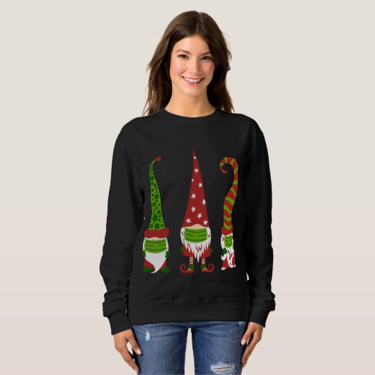 格言顔マスクマッチファミリークリスマスパーティーP スウェットシャツ (正面フル)