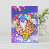 格言飛んでいるバルーンとギフト与え-誕生日 (スタンド正面)