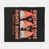 格言1人だけでオレンジ白血病認識度 フリースブランケット (正面(横))