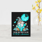 格言1人だけで戦うティール(緑がかった色)リボン戦士Ptsd Aw カード (黄色い花)