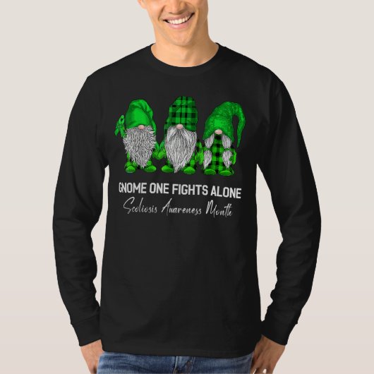 格言1人だけで戦う脊椎症認識度月G Tシャツ (正面)