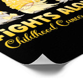 格言1人だけで戦う金ゴールド小児がん自覚 ポスター (角)