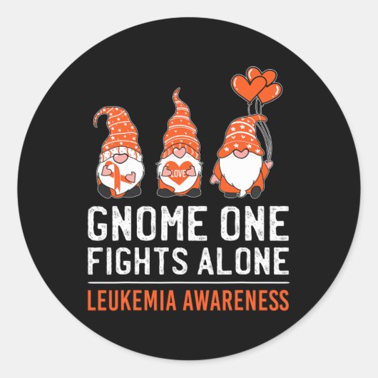 格言1人だけで白血病がん認識度Rと闘う ラウンドシール (正面)