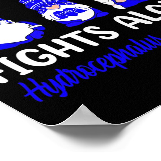 格言1人だけで青いリボン水頭症Aと戦う ポスター (角)