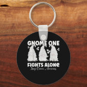 格言1人で白肺がん認識度と闘う キーホルダー (正面)