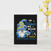 格言10月We衣服ブルーイエローダウン症候群 カード (黄色い花)