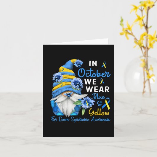 格言10月We衣服ブルーイエローダウン症候群 カード (黄色い花)