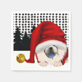 格言4ザCHOWLIDAYSクリームチャウナプキン スタンダードカクテルナプキン (正面)