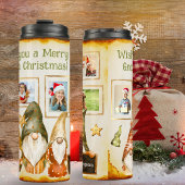 格言5フォトコラージュ貼り付けカラークリスマス タンブラー