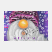 格言・イン・パープル・ハットがクリスマスソング・ウェルカムを歌う ドアマット (正面)