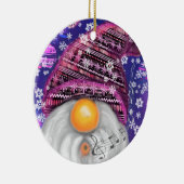 格言・イン・パープル・ハットがクリスマス・ソング・おもしろいを歌う セラミックオーナメント (右)