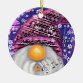格言・イン・パープル・ハットがクリスマス・ソング・おもしろいを歌う セラミックオーナメント (正面)