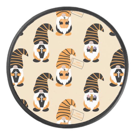 格言、ハロウィーン格言のトリックまたは治療のパターン アイスホッケーパック (正面)