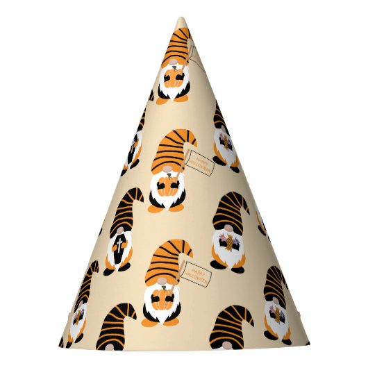 格言、ハロウィーン格言のトリックまたは治療のパターン パーティーハット (正面)