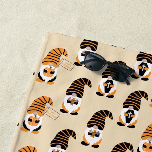 格言、ハロウィーン格言のトリックまたは治療のパターン ビーチタオル (インサイチュ)